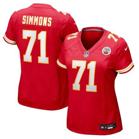 Josh Simmons Kansas City Chiefs Nike Women's Team Game Jersey - Red - Front View