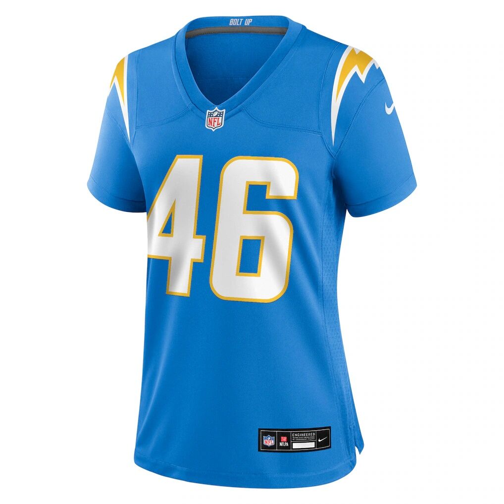 Nikko Reed Los Angeles Chargers Nike Women's Team Game Jersey -  Powder Blue
