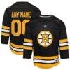 Boston Bruins Youth Home Custom Replica Jersey - Black - Front View