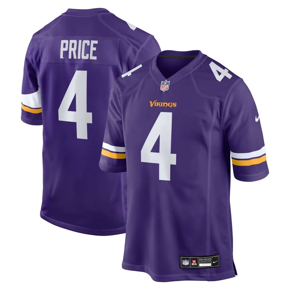 Myles Price Minnesota Vikings Nike Team Game Jersey