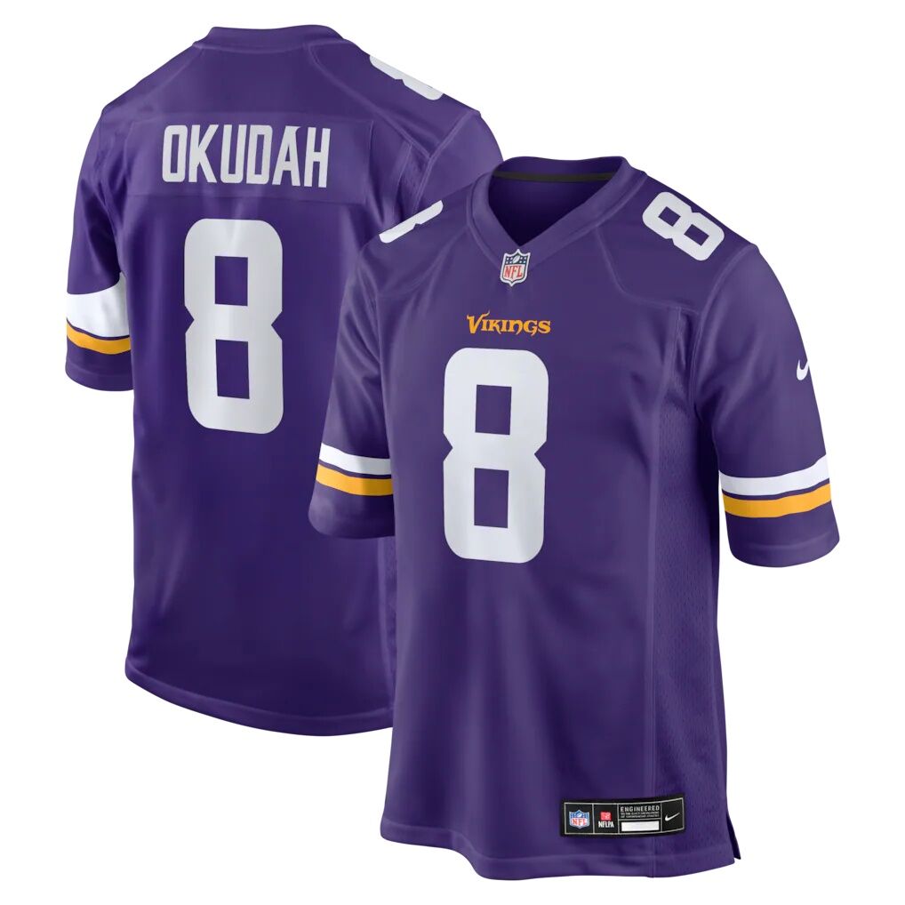 Jeff Okudah Minnesota Vikings Nike Team Game Jersey