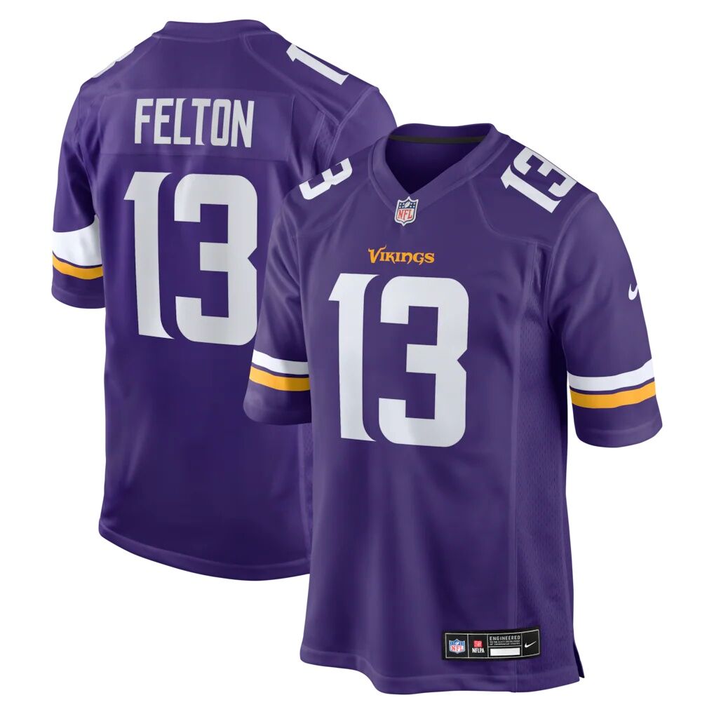 Tai Felton Minnesota Vikings Nike Team Game Jersey