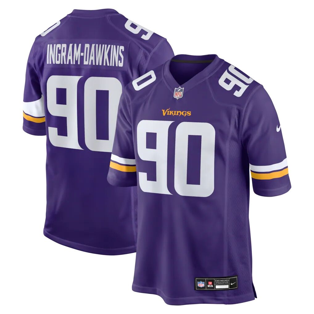 Tyrion Ingram-Dawkins Minnesota Vikings Nike Team Game Jersey