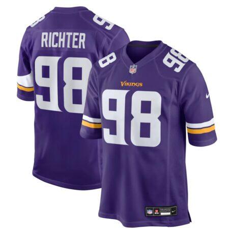 Bo Richter Minnesota Vikings Nike Team Game Jersey - Purple - Front View