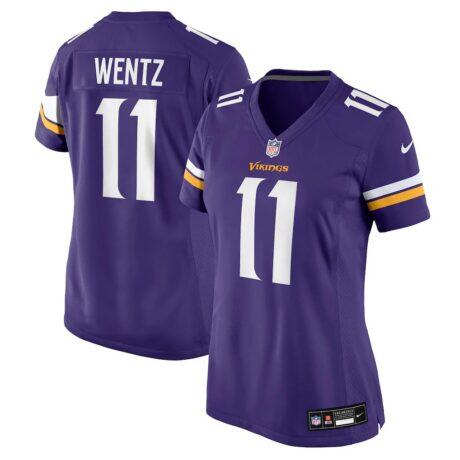 Carson Wentz Minnesota Vikings Nike Women's Team Game Jersey - Purple - Front View