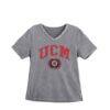Central Missouri Mules Gameday Couture Women's Iconic Edge Rhinestone V-Neck T-Shirt - Gray - Front View