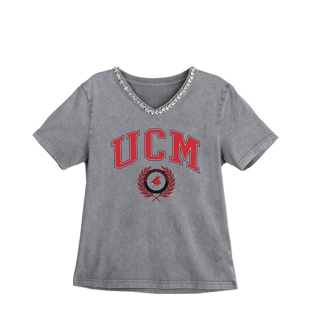 Central Missouri Mules Gameday Couture Women's Iconic Edge Rhinestone V-Neck T-Shirt