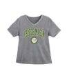 George Mason Patriots Gameday Couture Women's Iconic Edge Rhinestone V-Neck T-Shirt - Gray - Front View
