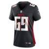 Jack Nelson Atlanta Falcons Nike Women's Team Game Jersey - Black - Side View