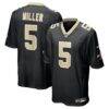 Kendre Miller New Orleans Saints Nike Team Game Jersey - Black - Front View