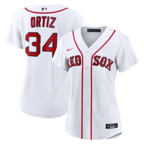 David Ortiz Boston Red Sox Nike Women's Home Replica Player Jersey - White - Front View