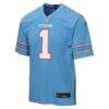Cameron Ward Tennessee Titans Nike Youth Game Jersey - Light Blue - Side View