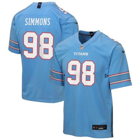 Jeffery Simmons Tennessee Titans Nike Youth Game Jersey - - Front View