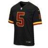 Jayden Daniels Washington Commanders Nike Youth Hail Raiser Alternate Game Jersey - Black - Side View