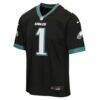 Jalen Hurts Philadelphia Eagles Nike Youth Alternate Game Jersey - Black - Side View