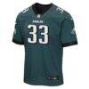 Cooper DeJean Philadelphia Eagles Nike Youth Team Game Jersey - Midnight Green - Side View