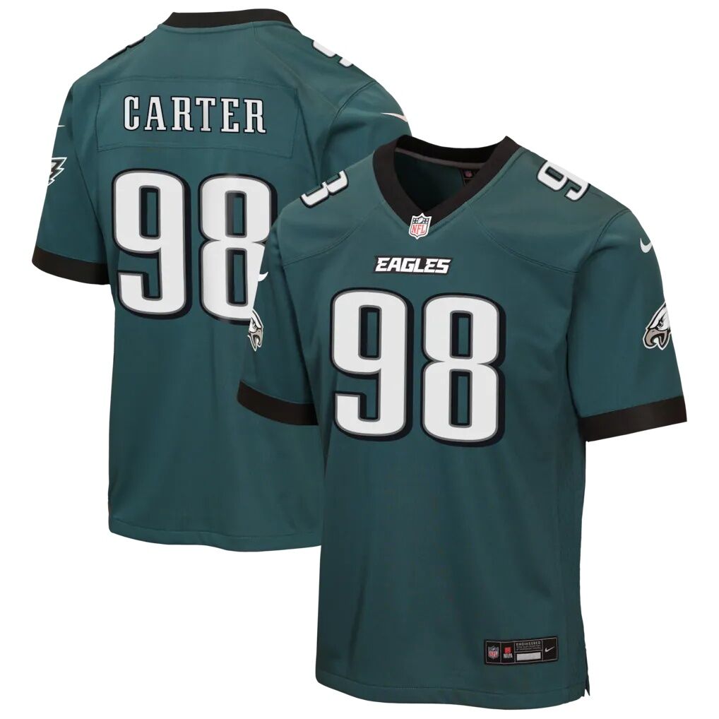 Jalen Carter Philadelphia Eagles Nike Youth Team Game Jersey - Midnight Green