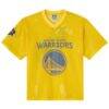 Golden State Warriors OVO x NBA Mesh Football Fashion Jersey - Gold - Front View