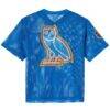Oklahoma City Thunder OVO x NBA Mesh Football Fashion Jersey - Blue - Side View