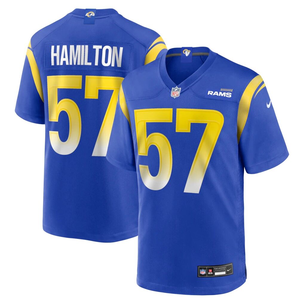 Ty Hamilton Los Angeles Rams Nike Team Game Jersey -  Royal