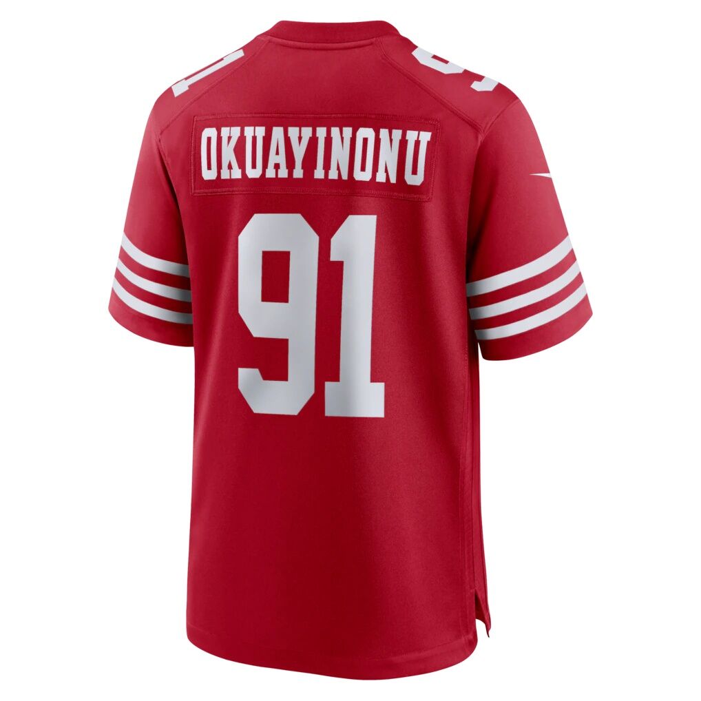 Sam Okuayinonu San Francisco 49ers Nike Team Game Jersey -  Scarlet