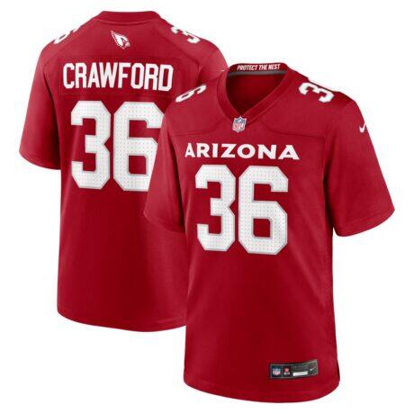 Kitan Crawford Arizona Cardinals Nike Team Game Jersey - - Front View