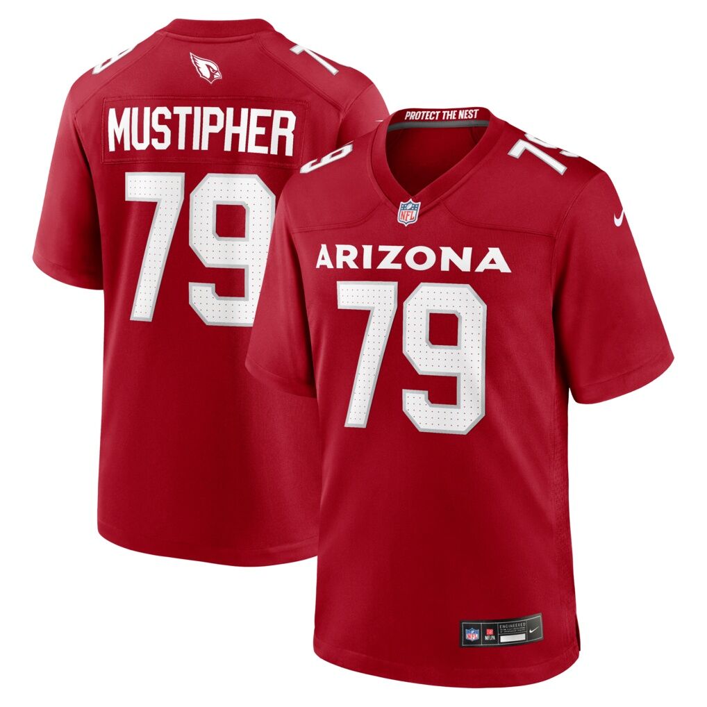 PJ Mustipher Arizona Cardinals Nike Team Game Jersey -  Cardinal