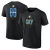 Chicago Sky Center Court Name & Number Custom T-Shirt - Black - Front View