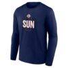 Connecticut Sun Center Court Name & Number Custom Long Sleeve T-Shirt - Navy - Side View
