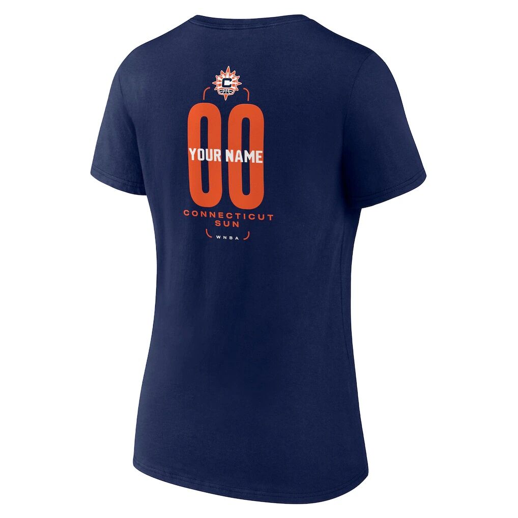 Connecticut Sun Women's Center Court Name & Number Custom V-Neck T-Shirt