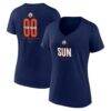 Connecticut Sun Women's Center Court Name & Number Custom V-Neck T-Shirt - Navy - Front View