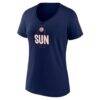 Connecticut Sun Women's Center Court Name & Number Custom V-Neck T-Shirt - Navy - Side View