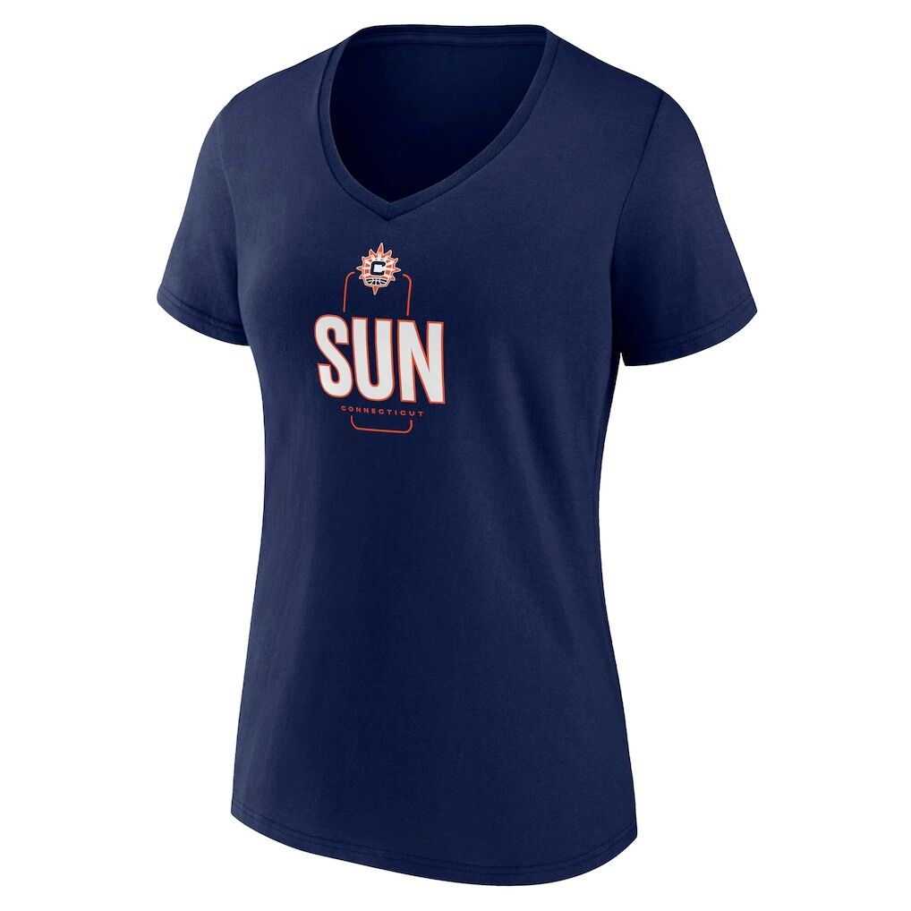 Connecticut Sun Women's Center Court Name & Number Custom V-Neck T-Shirt