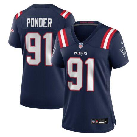 Elijah Ponder New England Patriots Nike Women's Team Game Jersey - Navy - Front View