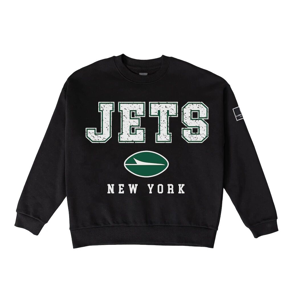 New York Jets Gameday Couture Women's Oversized Level Up Black Label Premium Fleece Sweatshirt