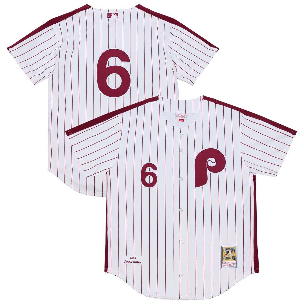 Jimmy Rollins Philadelphia Phillies Mitchell & Ness 2003 Cooperstown Collection Authentic Jersey