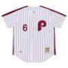 Jimmy Rollins Philadelphia Phillies Mitchell & Ness 2003 Cooperstown Collection Authentic Jersey - White - Side View