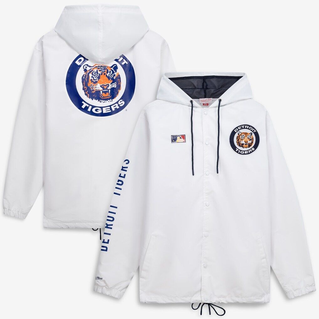 Detroit Tigers Mitchell & Ness Big & Tall Full-Snap Hooded Jacket