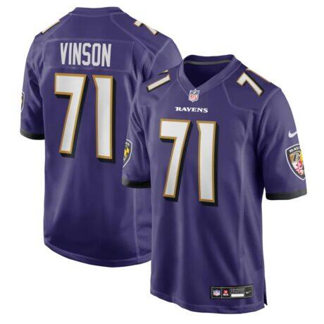 Carson Vinson Baltimore Ravens Nike Team Game Jersey - Purple - Front View