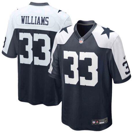 Javonte Williams Dallas Cowboys Nike Alternate Game Jersey - Navy - Front View
