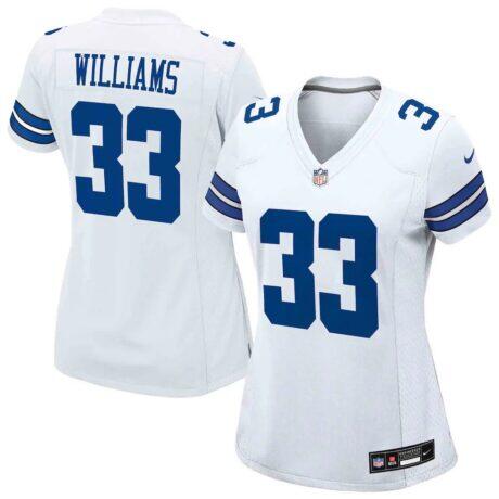 Javonte Williams Dallas Cowboys Nike Women's Game Jersey - White - Front View