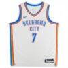 Chet Holmgren Oklahoma City Thunder Autographed Fashion7 Authentic White Nike Association Swingman Jersey - - Detail View