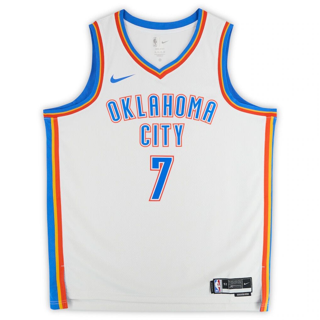Chet Holmgren Oklahoma City Thunder Autographed Fashion7 Authentic White Nike Association Swingman Jersey