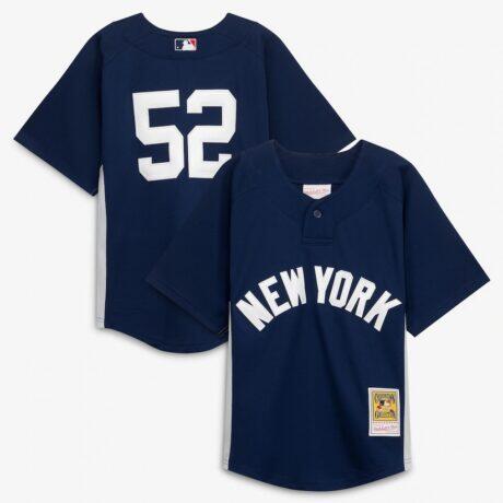 Mitchell & Ness CC Sabathia New York Yankees Youth Navy Mesh Batting Practice Jersey - - Front View