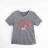FC Cincinnati Gameday Couture Women's Relaxed Iconic Edge Rhinestone V-Neck T-Shirt - Gray - Front View