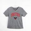 D.C. United Gameday Couture Women's Relaxed Iconic Edge Rhinestone V-Neck T-Shirt - Gray - Front View