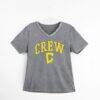 Columbus Crew Gameday Couture Women's Relaxed Iconic Edge Rhinestone V-Neck T-Shirt - Gray - Front View