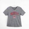Toronto FC Gameday Couture Women's Relaxed Iconic Edge Rhinestone V-Neck T-Shirt - Gray - Front View
