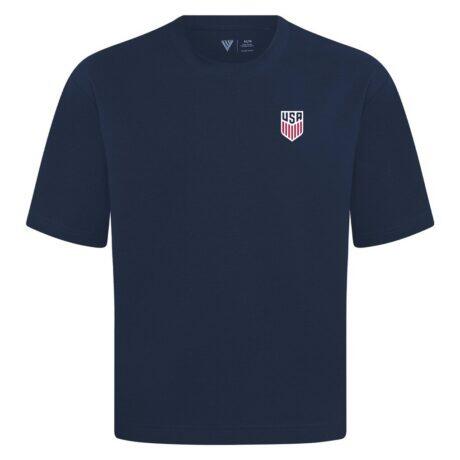 USMNT Levelwear Luxe Signature T-Shirt - Navy - Front View