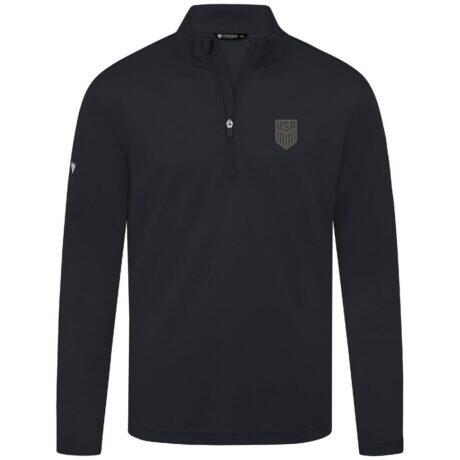 USMNT Levelwear Heron Quarter-Zip Sweatshirt - Black - Front View